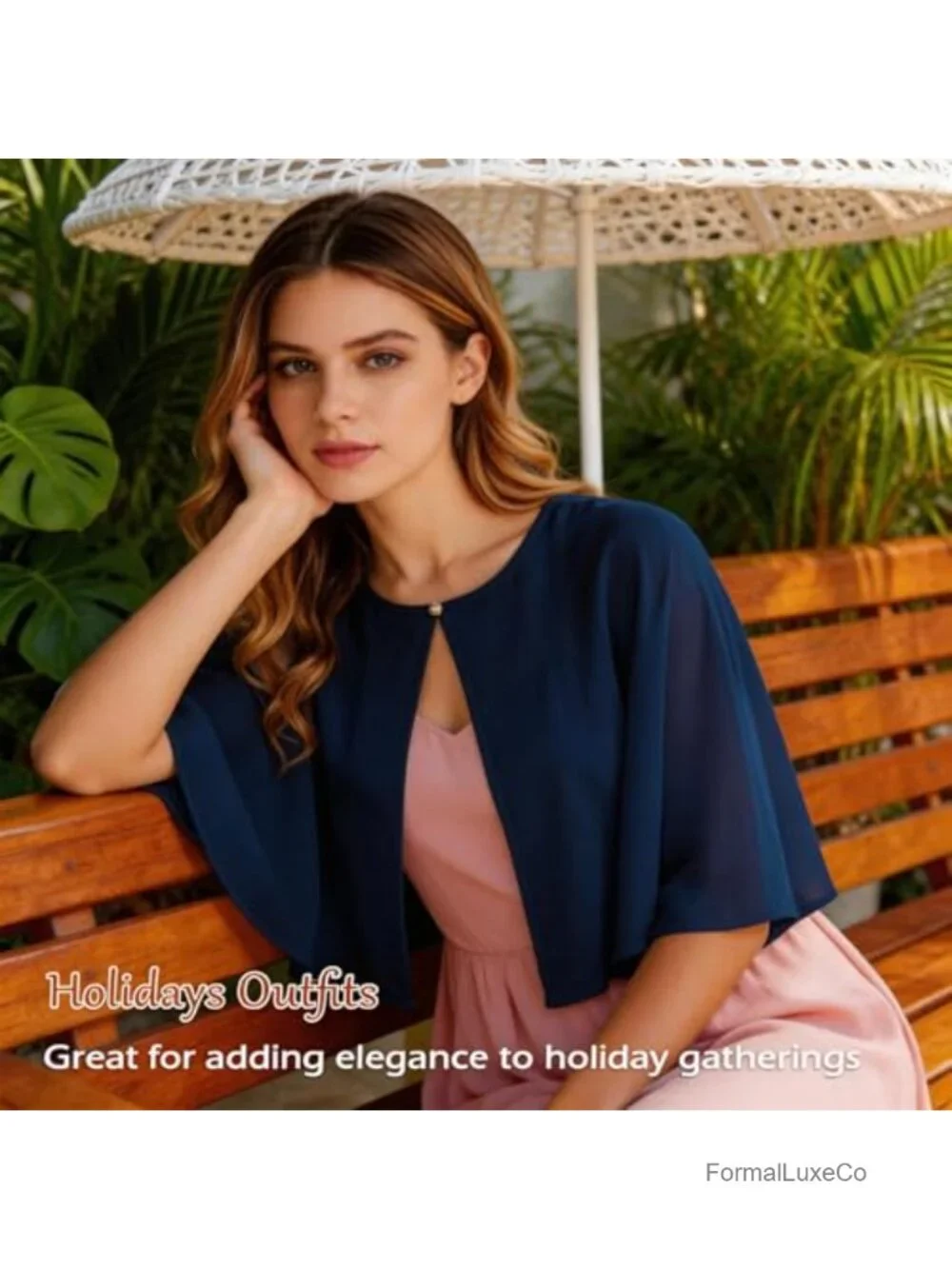 Chiffon Capelet Womens Soft Shawl Wrap for Evening Dresses Wedding Formal Cover